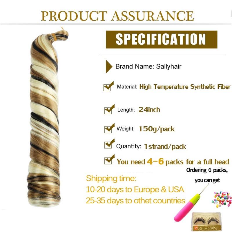 Synthetic French Curls Braiding Hair 24inch Loose Wave Crochet Braids Hair Ombre Spiral Curls 150g Pre Stretched Extensions Bulk