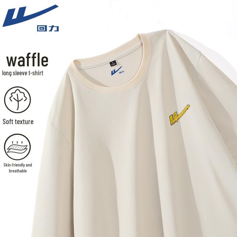 Warrior Unisex American Retro Waffle Knit Long Sleeve T-Shirt