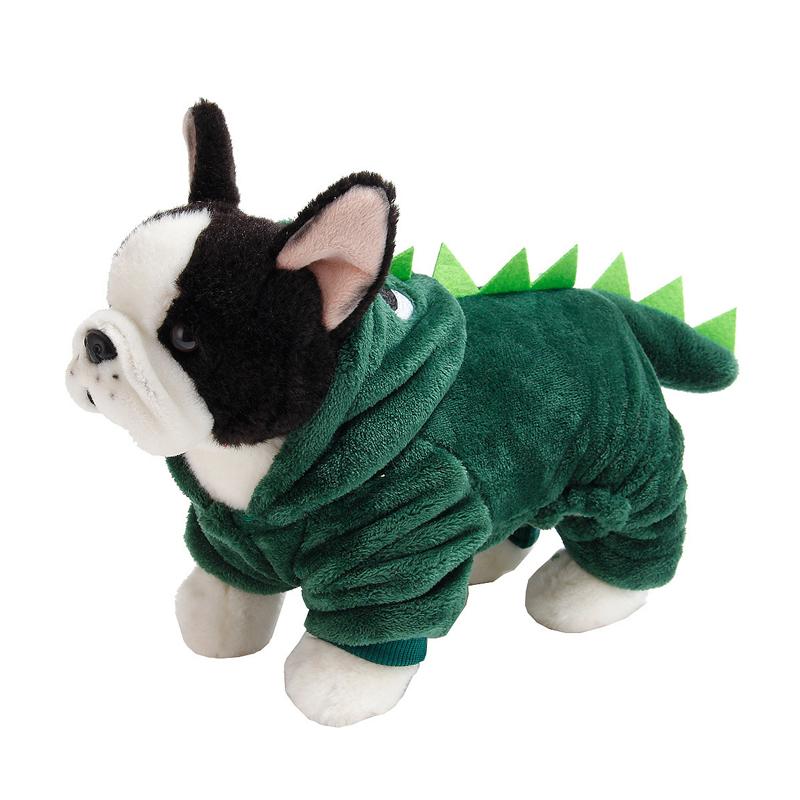 1PC Puppy Dinosaur Pet Clothes Plush Clothes Warm And Comfortable Funny Winter Kitten XS-XL