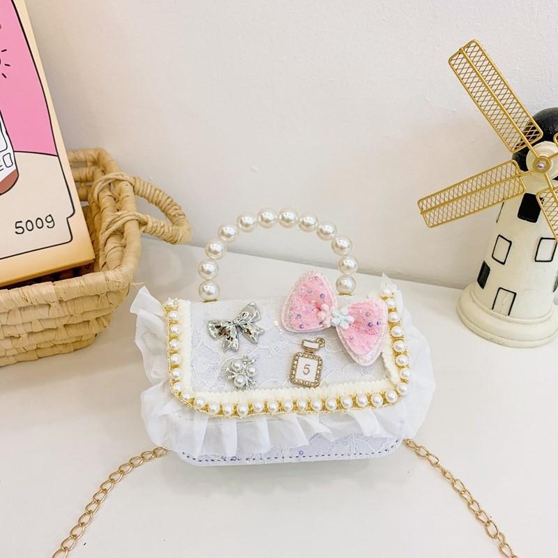Очаровательная сумочка «Жемчужная принцесса» для девочек с милым кружевом и дизайном в виде банта