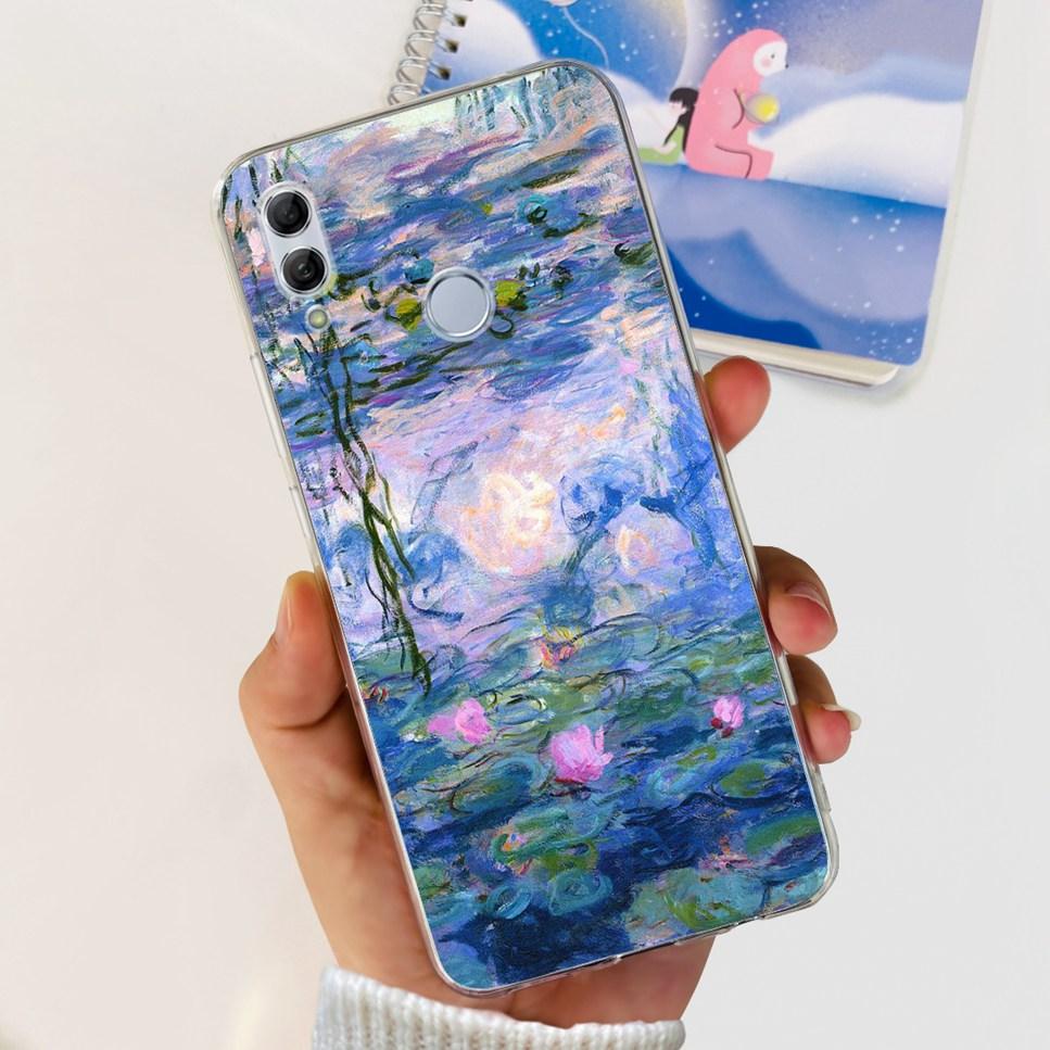 Чехол для Honor 10 Lite HRY-LX1 Роскошный Цветок Любовь Мягкий ТПУ Силикон Прозрачная Крышка Для Huawei Honor 10Lite 6.21" Чехол для Телефона Fundas