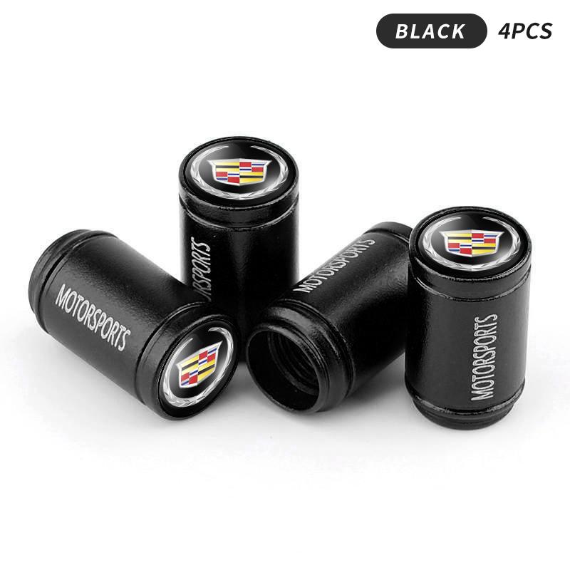 AABHR1 4Pcs Tyre Valve Cover Metal Car Tire Wheel Stem Air Valve Cap for Cadillac ATS BLS CT4 CT5 CTS EXT ESCALADE SRX XT4 SLR XTS