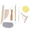 8Pcs Pottery Clay Tool Set Pottery Ceramics Molding Tools Wood Sponge Tool