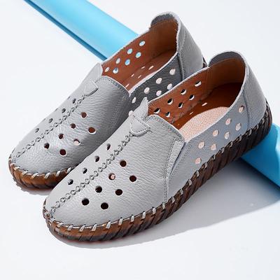 Мокасины с открытыми носками, широкие женские туфли для вождения, женские белые балетки из натуральной кожи, роскошные красные мокасины для мам