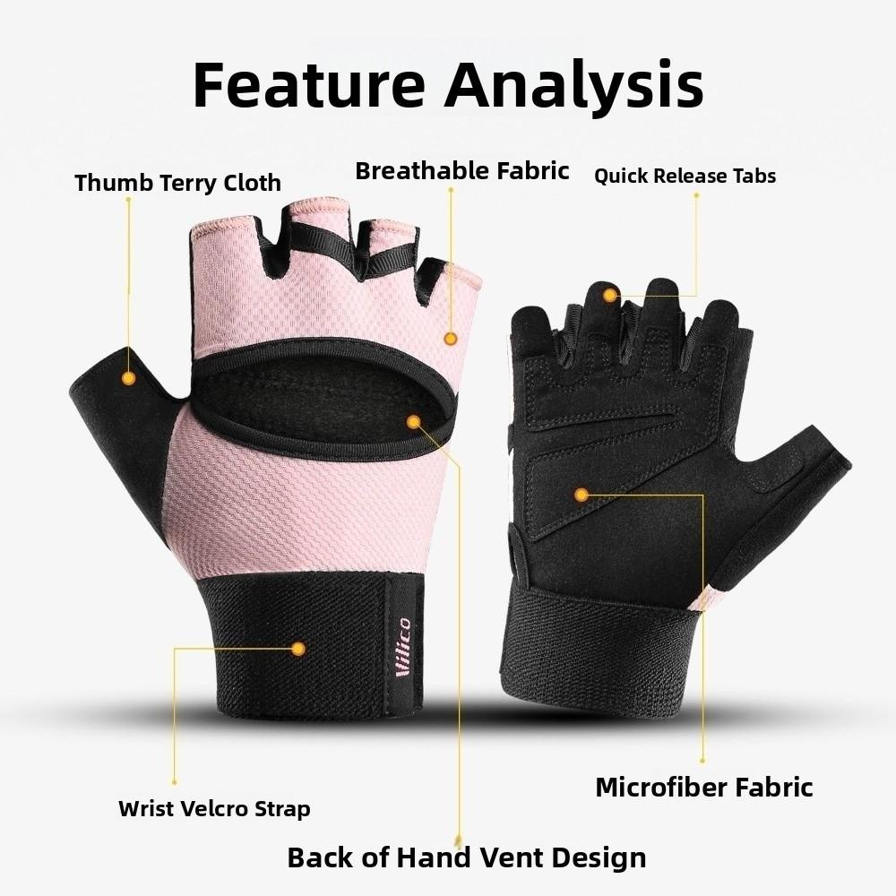 1Pair Half Finger Cycling Fingerless Gloves Anti-Slip Sport Riding Gloves Fishing Gloves  Women Men