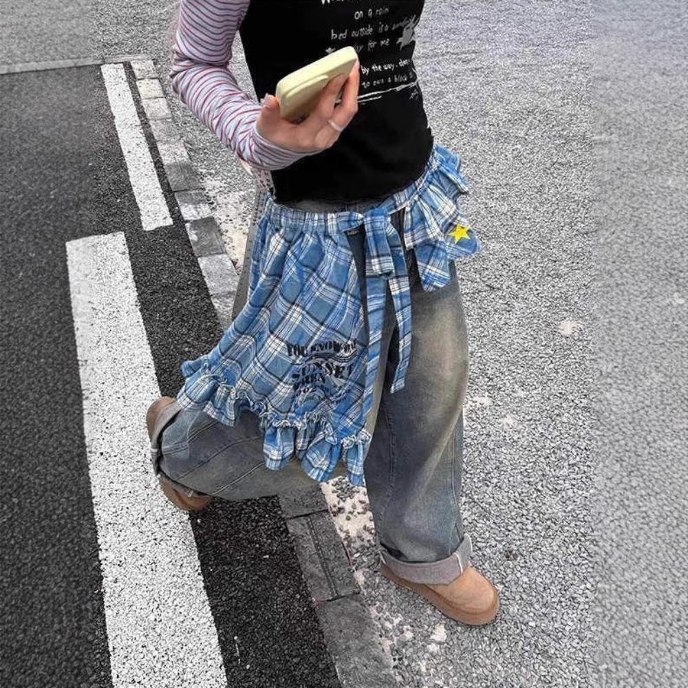 Удлинитель рубашки на шнуровке Бесформенный пояс-шарф Хип-хоп Волнистый край Пояс для джинсов Декор