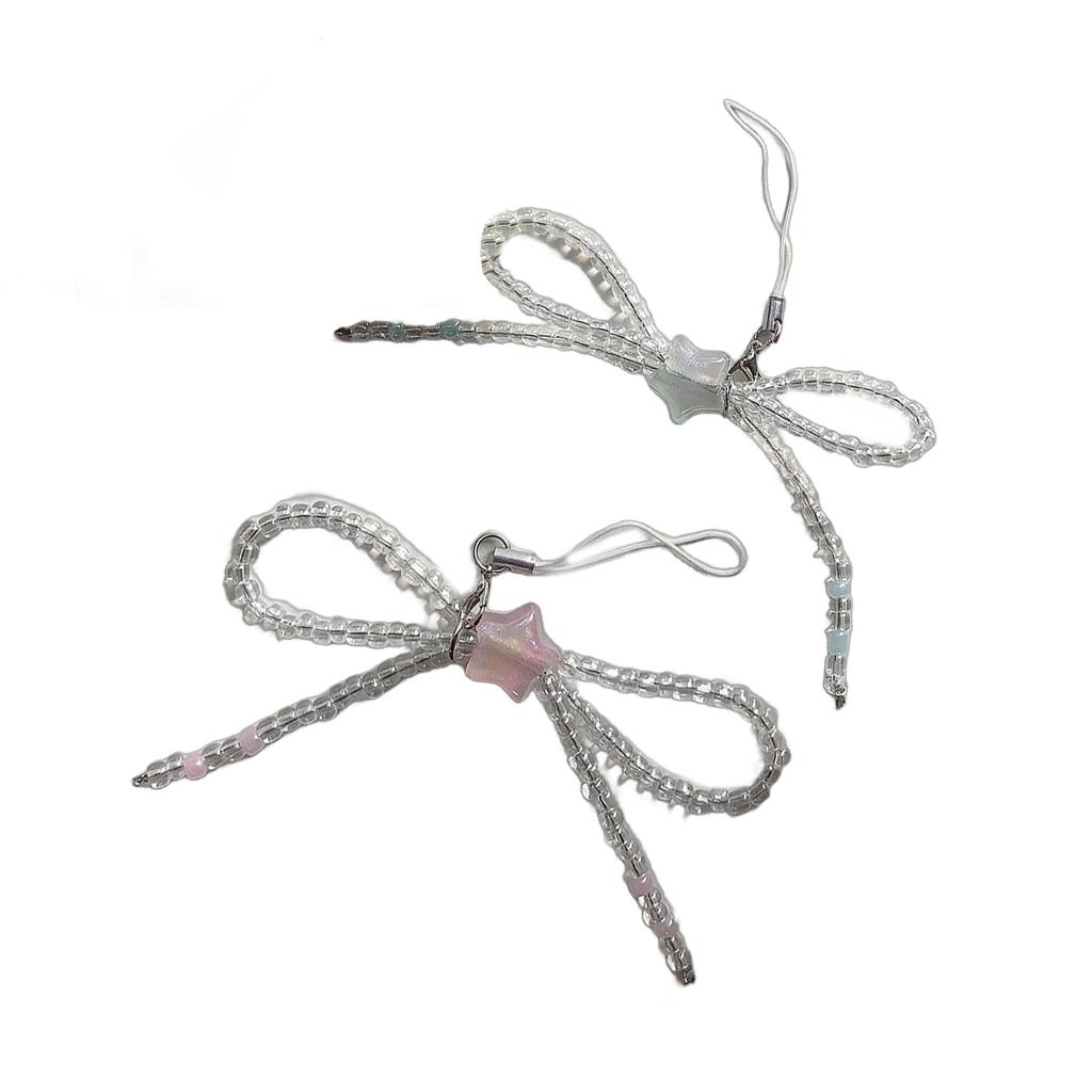 Элегантные веревочные цепочки для телефона с бисерным украшением в виде бантика для камеры, наушников, модный цепочный шнурок для женщин и девушек