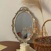 Зеркало настенное декоративное овальной формы, материал стекло, французский винтаж, поднос для хранения ювелирных изделий, настольное, зеркальная пластина, сервировочное блюдо