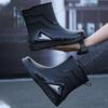 Fashion Rain Shoes Men's Short Anti Slip Mid Tube Rain Boots Short Water Shoes with Velvet Work Shoes