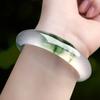 Браслет из натурального нефрита Зеленый браслет с плавающим цветком Женский браслет из ледяной девушки Светло-зеленый нефритовый браслет Кварцевый нефрит