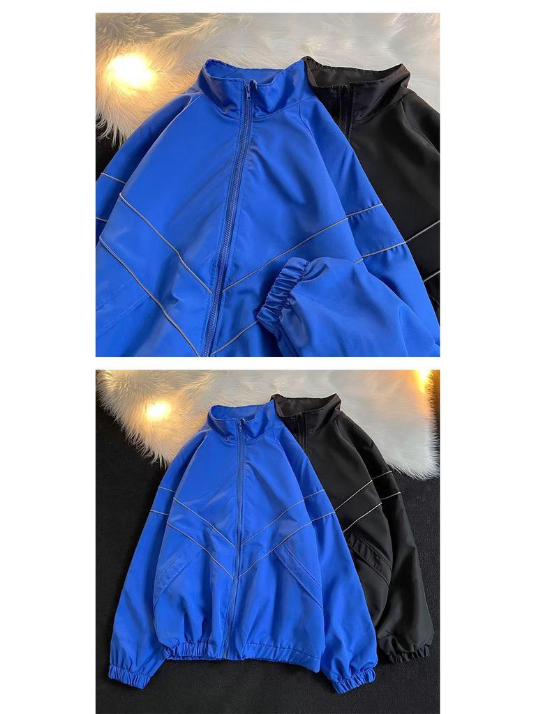 2023 Унисекс Светоотражающая однотонная ветровка куртка - функциональная и модная