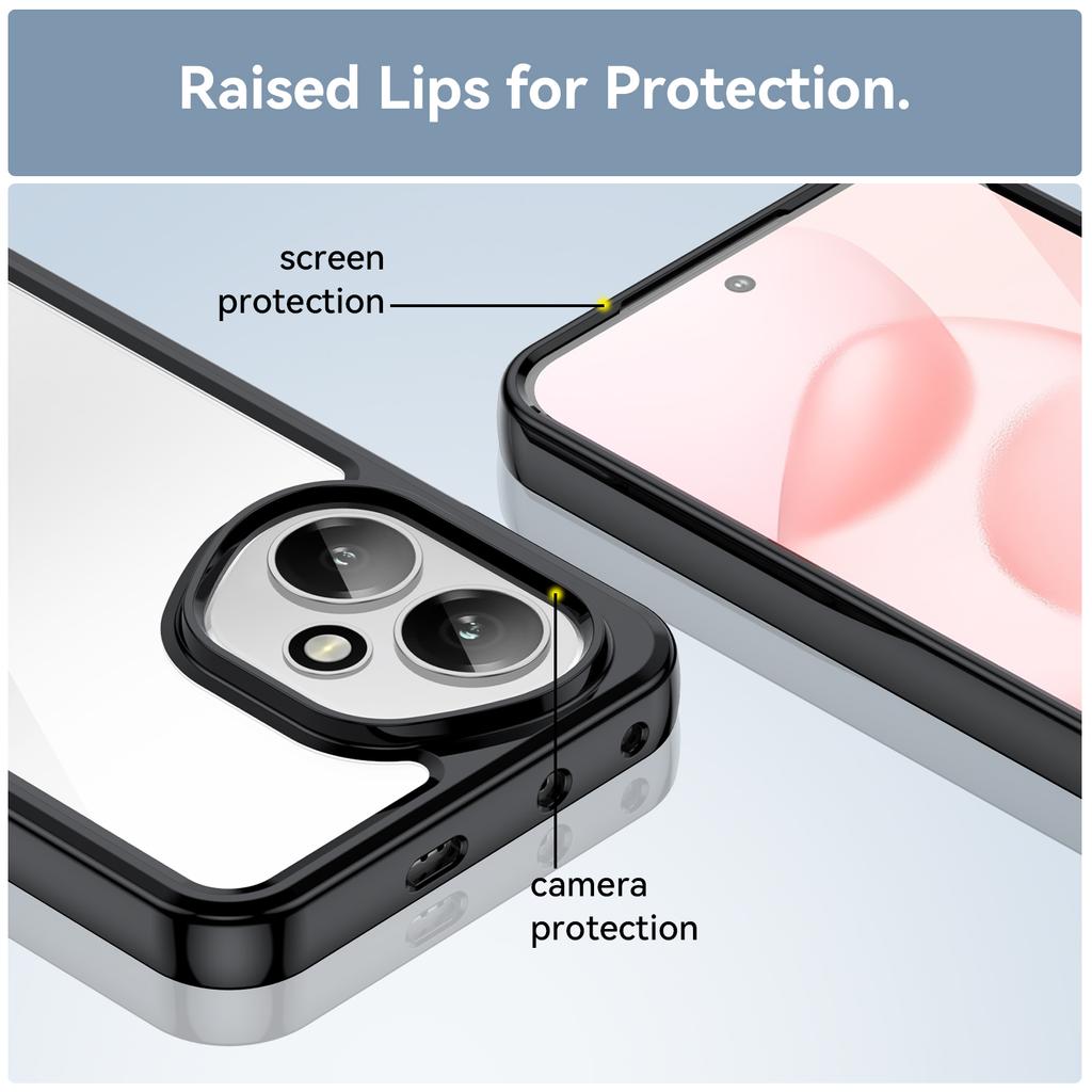 Для Honor 400 5G (Глобальный) Чехол для телефона WANLONFENG Серия XC TPU Акриловая крышка с закаленным стеклом (Большое отверстие для линзы)