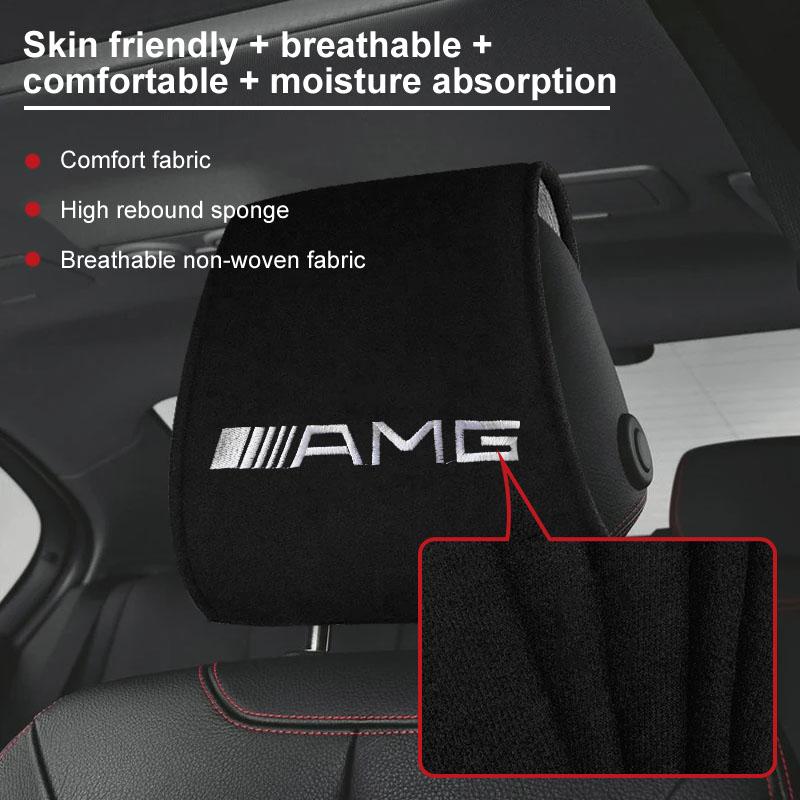Защитные чехлы на подголовники автомобильных сидений Аксессуары для Mercedes Benz AMG W212 W205 W246 W177 W176 W213 GLC GLE GLS ML Лампа с лазерной проекцией логотипа