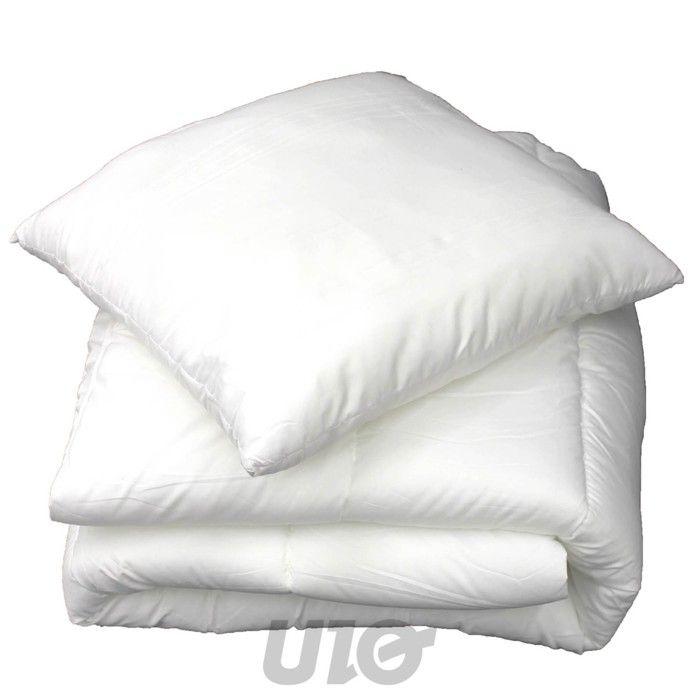Couette - CONFORT - 240x220 cm - Microfibre - Lavable en machine - Uni Blanc