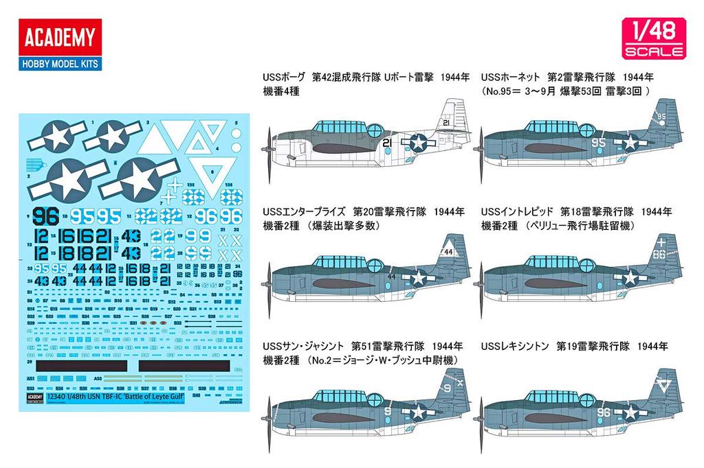 Academy масштаб ВМС США Эвенджер Битва за Лейте пластиковый набор 12340 1/48 TBF-1C