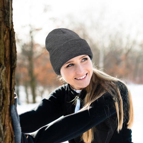 Унисекс вязаная шапка с атласной подкладкой предотвращает ломкость волос эластичная однотонная сохраняющая тепло шапка без полей головной убор для холодной погоды для работы на открытом воздухе