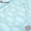 Bamoer Real 925 Sterling Silver Exquisite Sparkling Basic Chain Link Lobster Clasp Adjustable Necklace for Women
