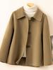 Женское двустороннее пальто из шерсти и кашемира с лацканами - 2025 Осень/Зима Маленький выпуск