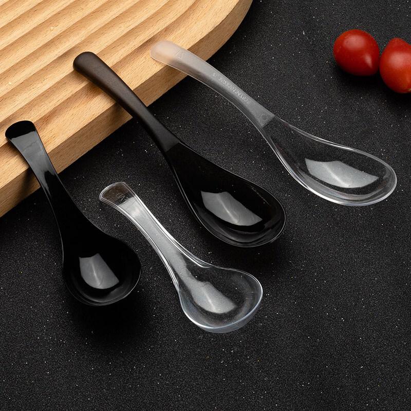 ZISIZ Crystal Clear Disposable Plastic Spoons