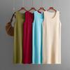 A Large-sized Women's Sleeveless Dress for Summer, A New Solid-color Casual Round-neck Long Skirt with A Base Layer