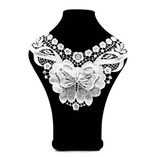 Женский кружевной воротник с вышитыми цветами, аппликациями, цветным кружевным вырезом для самостоятельного шитья, свадебного платья на Хэллоуин, косплея