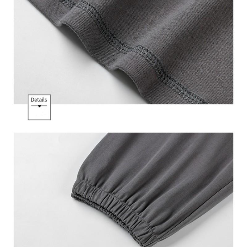 Мужские весенние и осенние хлопковые тонкие пижамы с длинными рукавами плюс хлопковый домашний костюм для полных размеров