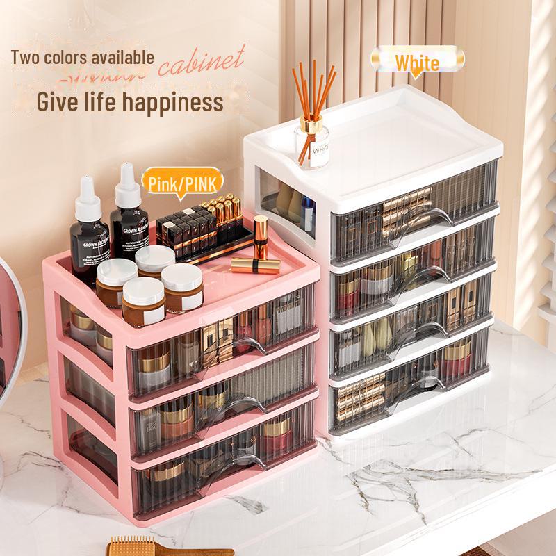Черная роскошная многослойная коробка для хранения косметики и прозрачный шкаф с ящиками