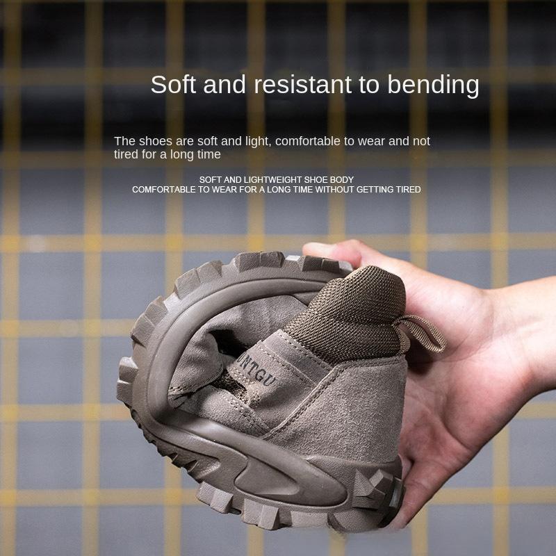 Labor Insurance Shoes Men's Stab-proof Lightweight Soft Sole Fashionable Wear-resistant High-top Safety Construction Site Shoes