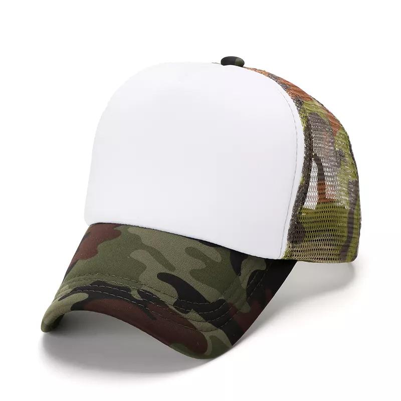 OEM 5 Panel Sport Cap Gorras Foam Mesh Trucker Hat Custom Logo Design Pattern 3D Embroidery Sublimation Print Promotional Hat