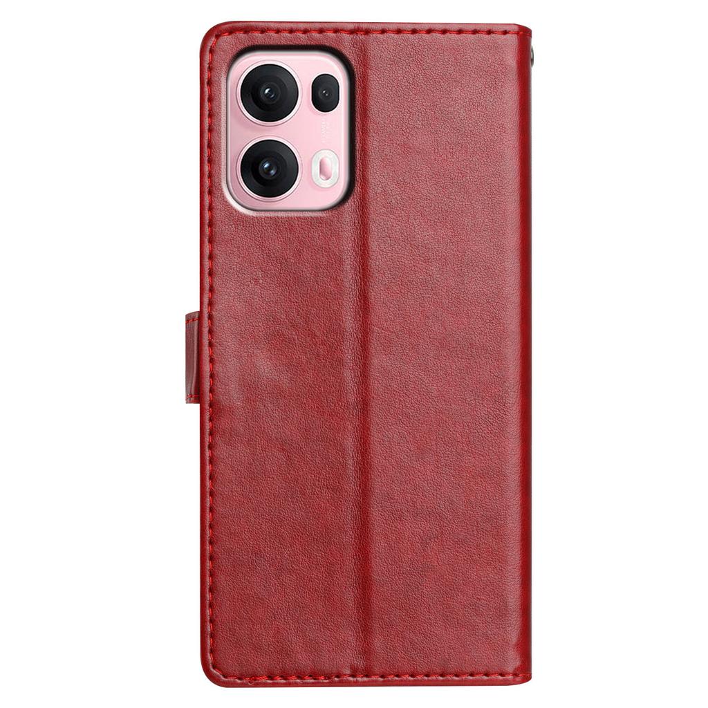 For Oppo Reno13 Pro 5G Leather Case Wallet Stand Phone Cover with Handy Strap