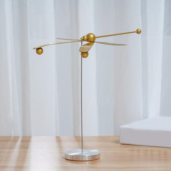 Metal Balance Dragonfly Ornament Alloy Balancing Dragonfly Decoration with Round Base Home Office Desktop Decor