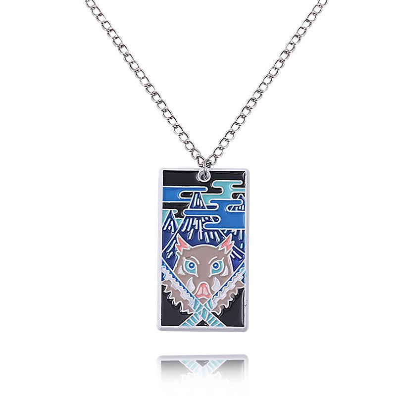 Demon Slayer Kimetsu No Yaiba Tomioka Giyuu Necklace With Pendant And Metal Chain For Cosplay Or Gift