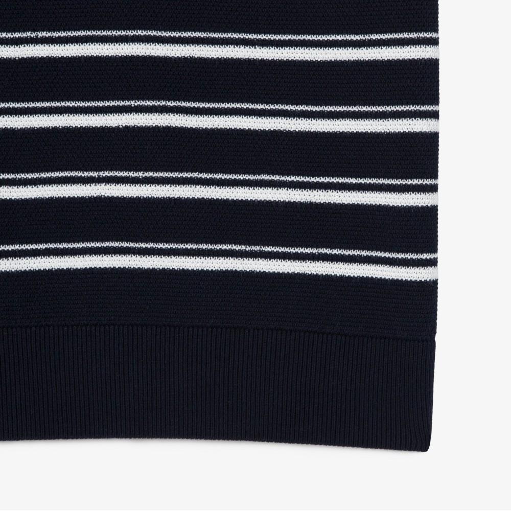 Lacoste Мужской свитер-поло с коротким рукавом, смешанный букле, с мультиполосами PH578E-56G166
