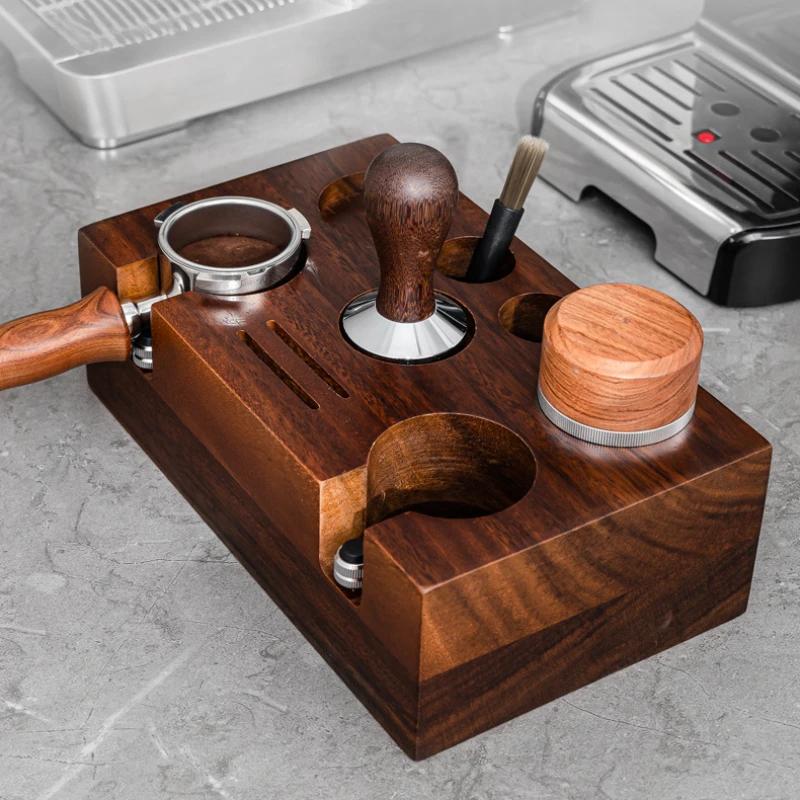 Wooden Stand for Coffee Tamper Mat Coffee Accessories Organizer Tamping Station Barista Cafe Accessories Tamp Base Holder Wood
