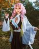Kanji Ryohin Mitsuri Kanroji Косплей с париком Koibashira Kanroji Mitsuri Косплей Костюм Взрослый Костюм Культурный Фестиваль Событие Костюм Убийцы Демонов