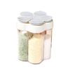 Seasoning Bottle 5-in-1 Transparent Multi-grid Sealed Space-saving Moisture-proof Flip-top Multi-function Salt Sugar Spice Jar Kitchen Tool Cooking