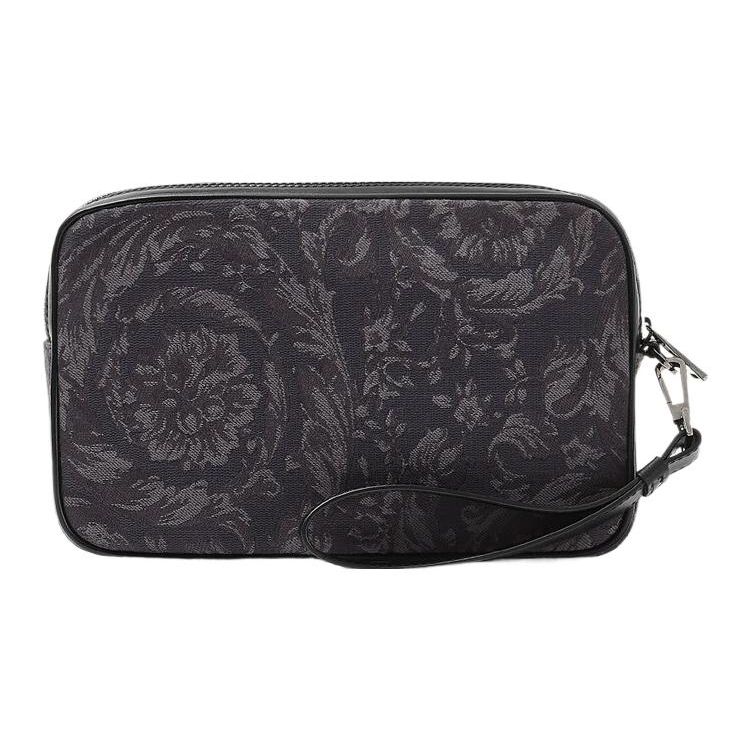 Versace Barocco Pattern Printed Zipper Clutch Men Clutch Black 1012855-1A09321-2BM0E