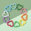 5pcs Heart Shape Peach Heart Keyring Macaroon Color Colored Spring Buckle  Fishing