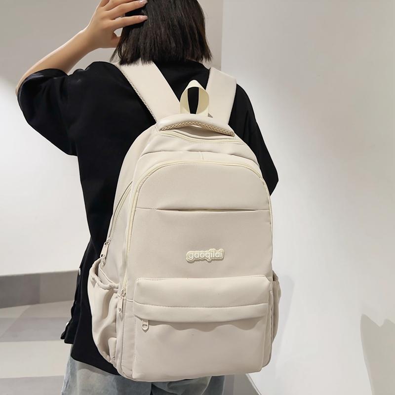 Школьная сумка для школьников средней школы, мужской рюкзак большой вместимости для путешествий, компьютерный рюкзак, однотонный женский рюкзак