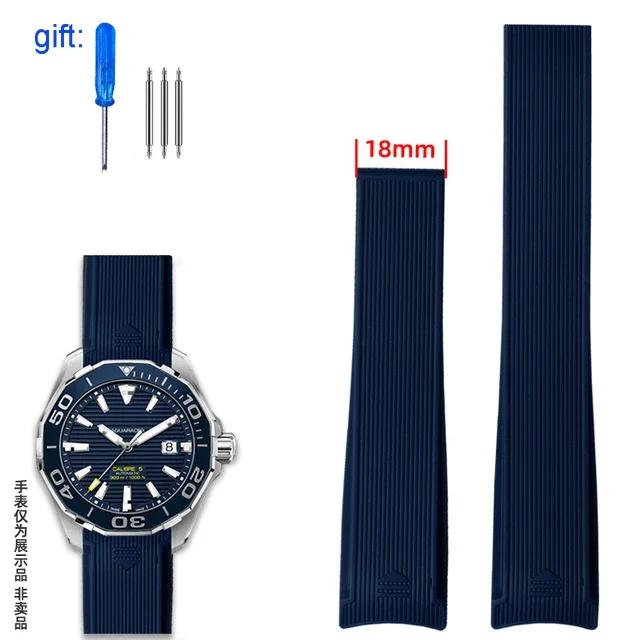 Для TAG Heuer силиконовый ремешок WAY201 Jingqian 300/500 Carlisla серия TAG мужские часы резиновый ремешок Складная застежка ремешки для часов
