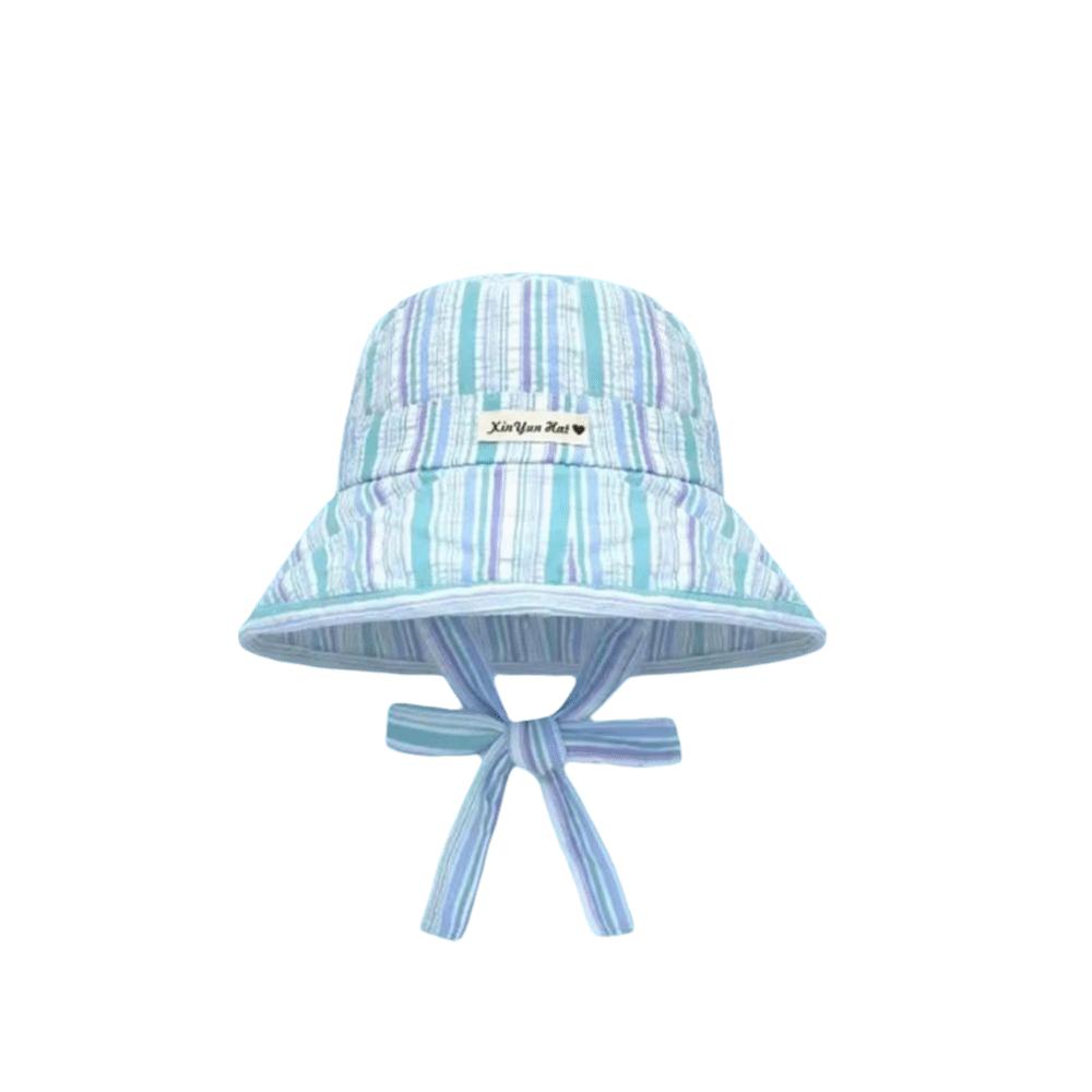Lightweight Korean Striped Bucket Hat Contrasting Color Wide Brim Fisherman Hat Summer