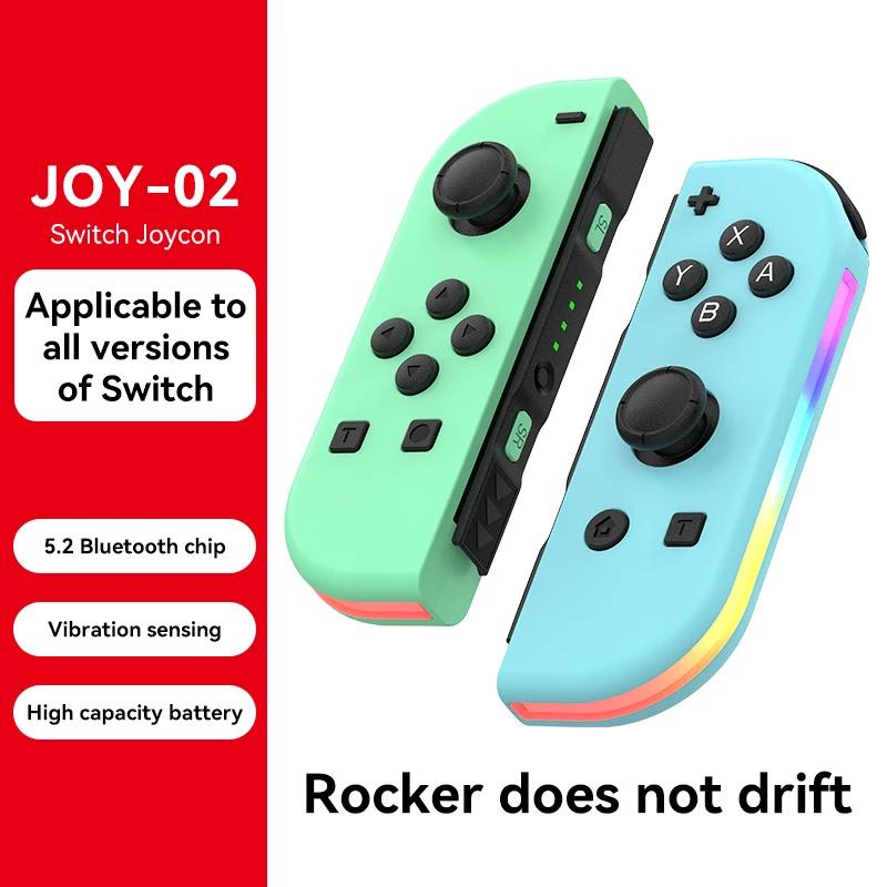 Роскошный джойстик Switch для Nintendo Switch Oled Lite L/R Joy Controller с двойной вибрацией Cons RGB LED 5.2 BT Gamepad для ПК YUZU