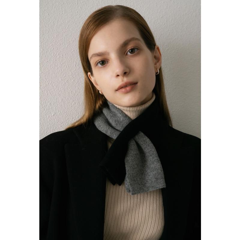 Wool Color Blocked Cross Scarf Cashmere Like Knitted Warm and Versatile Student Scarf