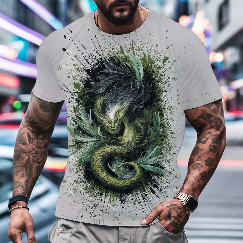 Fashion 3d Snake Printed T Shirt For Men Funny Animal Pattern Oversized T-shirt Summer Hip Hop Trend Clothing Casual O-neck Tops