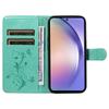 For Samsung Galaxy A54 5G PU Leather Cases Flower Pattern Wallet Stand Phone Cover with Strap