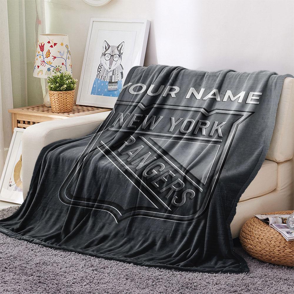 Custom Name,New York Rangers Printed Flannel Blanket, soft throw for bedroom sofa, washable, Christmas present, great gift.