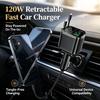 Cargador de coche retráctil carga rápida 120W adaptador universal para dispositivos móviles