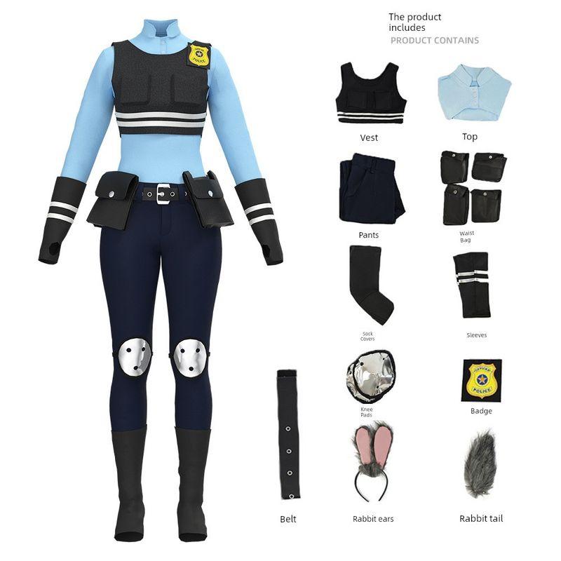 Halloween Costume Zootopia Rabbit Police Officer Judy Judy Cosplay Costume Anime Performance Costume
