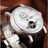 [Ticento]Men’s automatic leather watch TS50021WTW DUAL, Korean Luxury Watches