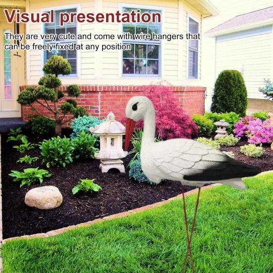 Simulated Animal Decoration Outdoor Garden Lifelike White Animal Resin Sculpture Weather-Resistant Lawn Ornament